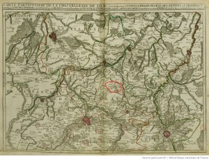 carte de la chatellerie de lille en 1743