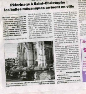 Bénédiction des voitures Saint Christophe Tourcoing 59200, La voix du Nord, 21 juin 2009