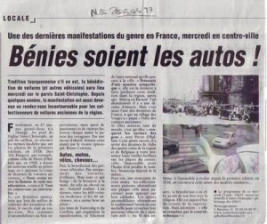 Bénédiction des voitures Saint Christophe Tourcoing 59200 Nord Eclair 17 juin 2005