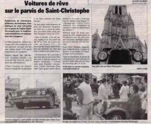 Bénédiction des voitures Saint Christophe Tourcoing 59200 Voix du Nord 30 juin 2007  Voitures de rêve sur le parvis de Saint-Christophe'